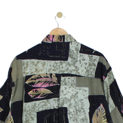 Mens Patterned Shirt Long Sleeve Viscose Relaxed