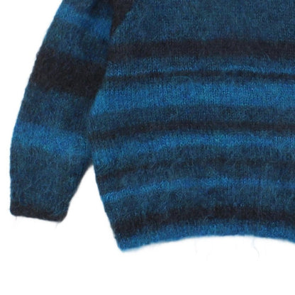 Womens Mohair Cardigan Fuzzy Knit Striped
