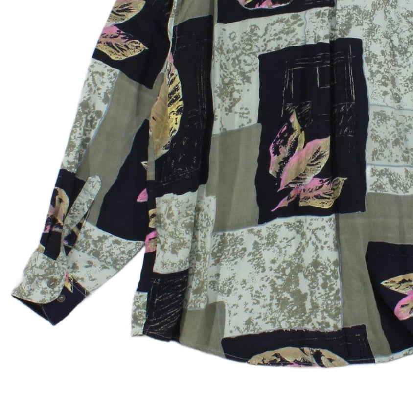 Mens Patterned Shirt Long Sleeve Viscose Relaxed