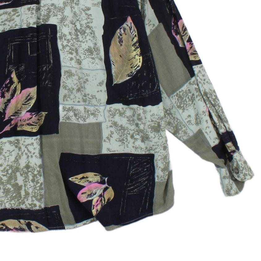 Mens Patterned Shirt Long Sleeve Viscose Relaxed