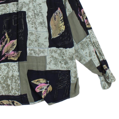 Mens Patterned Shirt Long Sleeve Viscose Relaxed