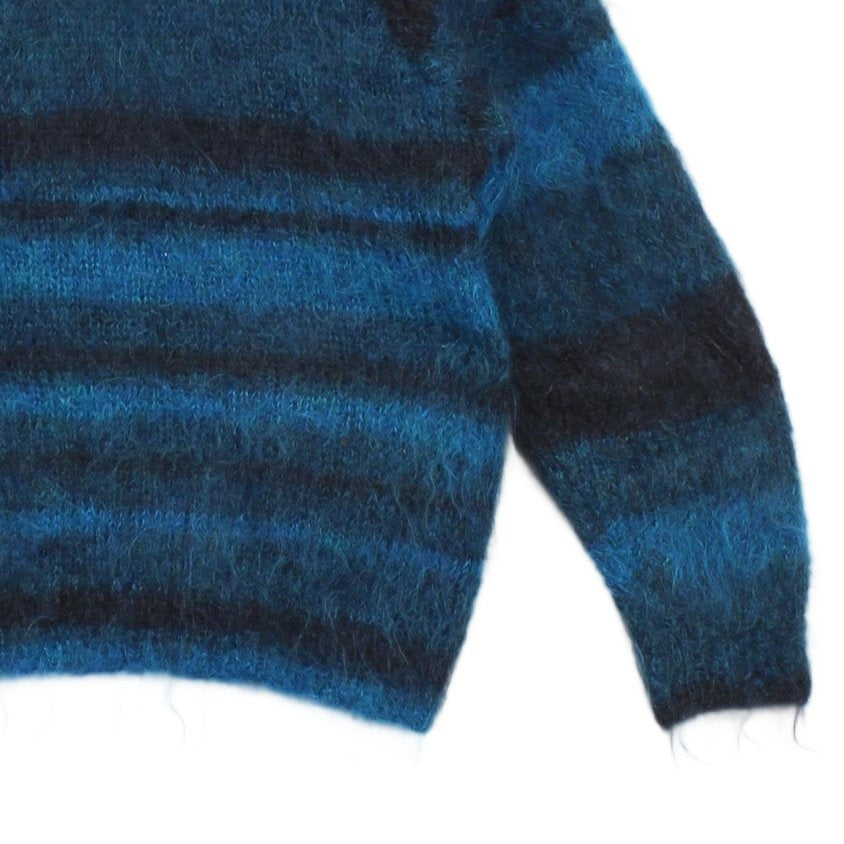 Womens Mohair Cardigan Fuzzy Knit Striped