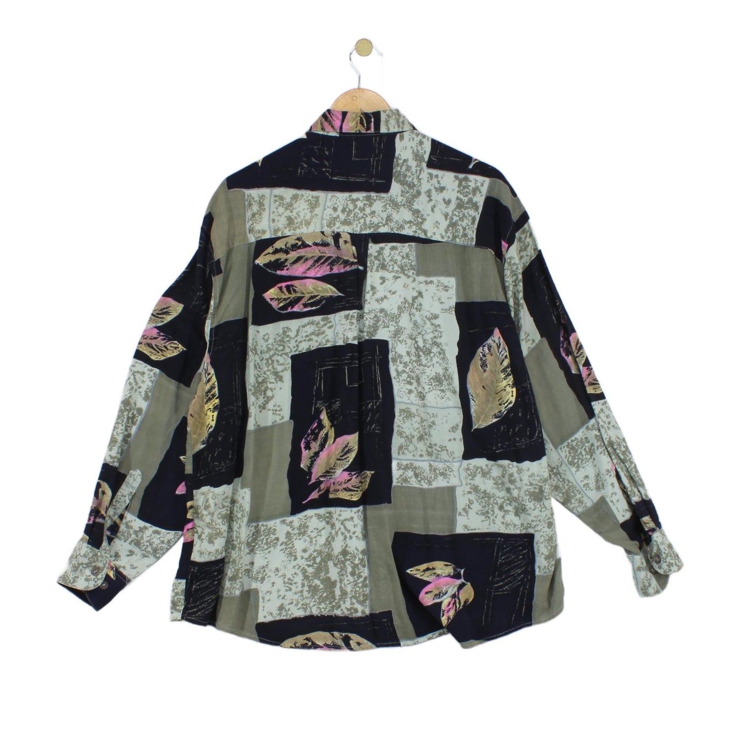 Mens Patterned Shirt Long Sleeve Viscose Relaxed