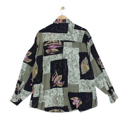 Mens Patterned Shirt Long Sleeve Viscose Relaxed