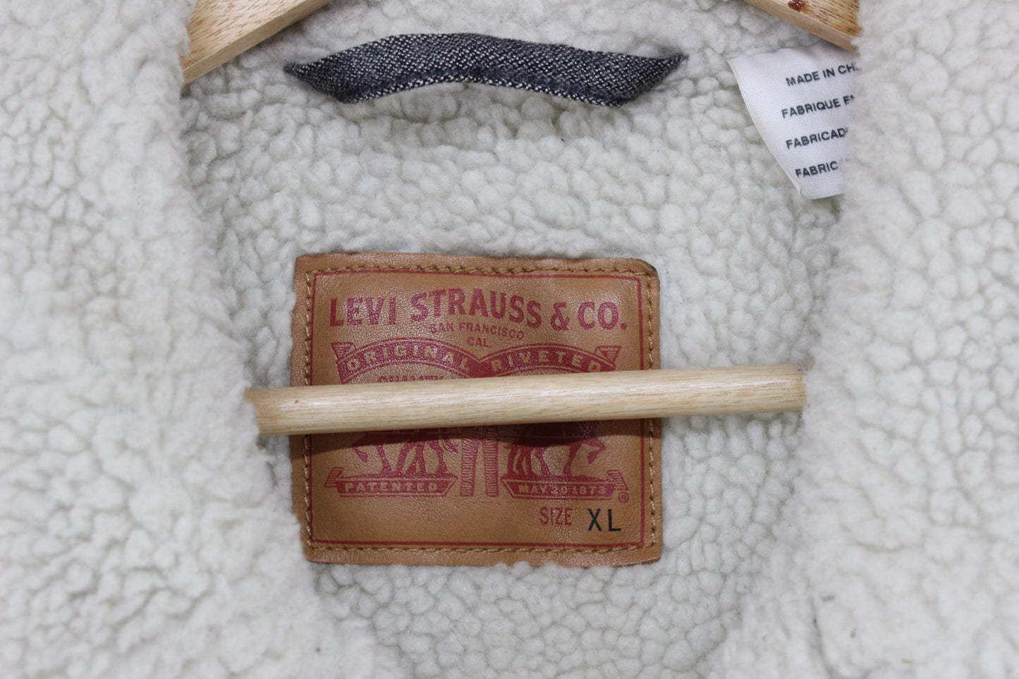Mens Sherpa Denim Jacket Snap Button