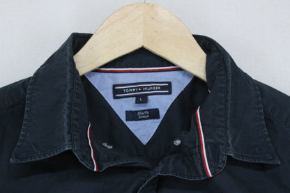 Mens Shirt Stretch Slim Fit Long Sleeve Button Up