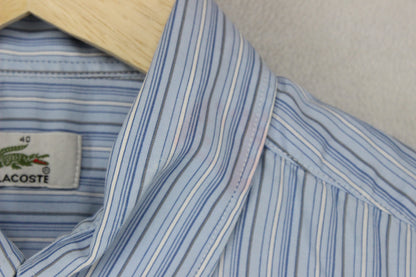 Mens Striped Shirt Short Sleeve Button Up