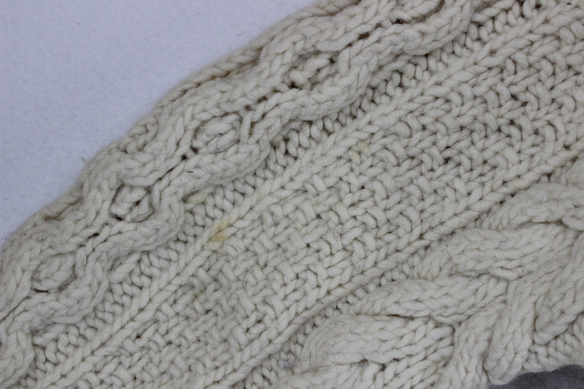Womens Aran Knit Cardigan Cable Knit Button Up