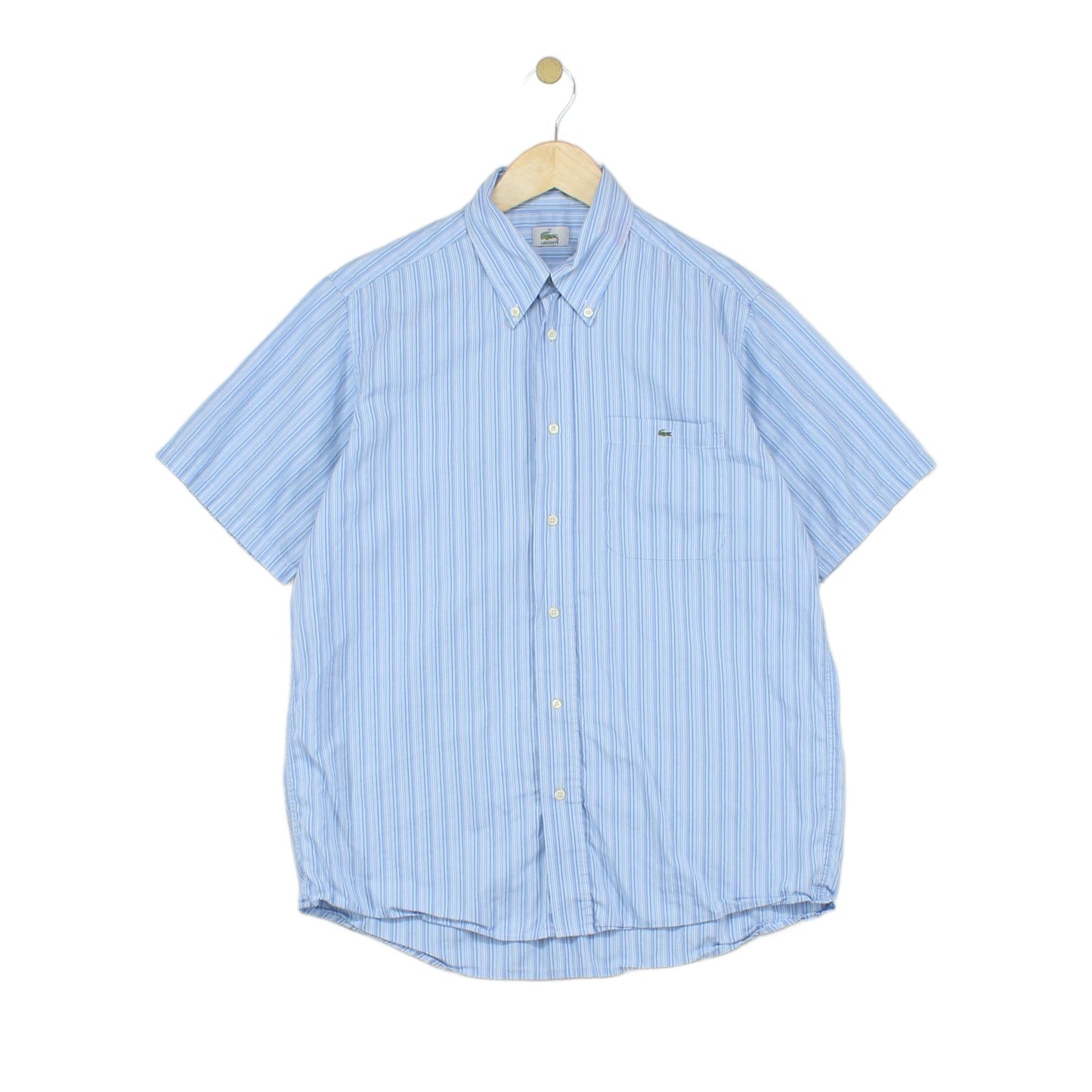 Mens Striped Shirt Short Sleeve Button Up