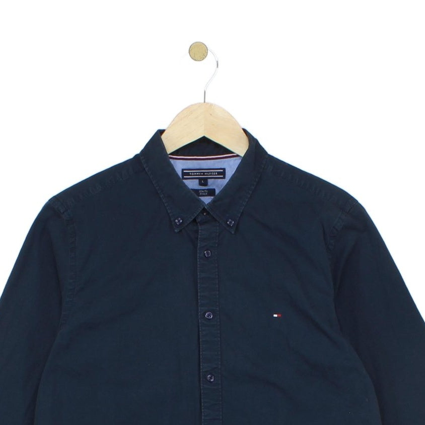 Mens Shirt Stretch Slim Fit Long Sleeve Button Up