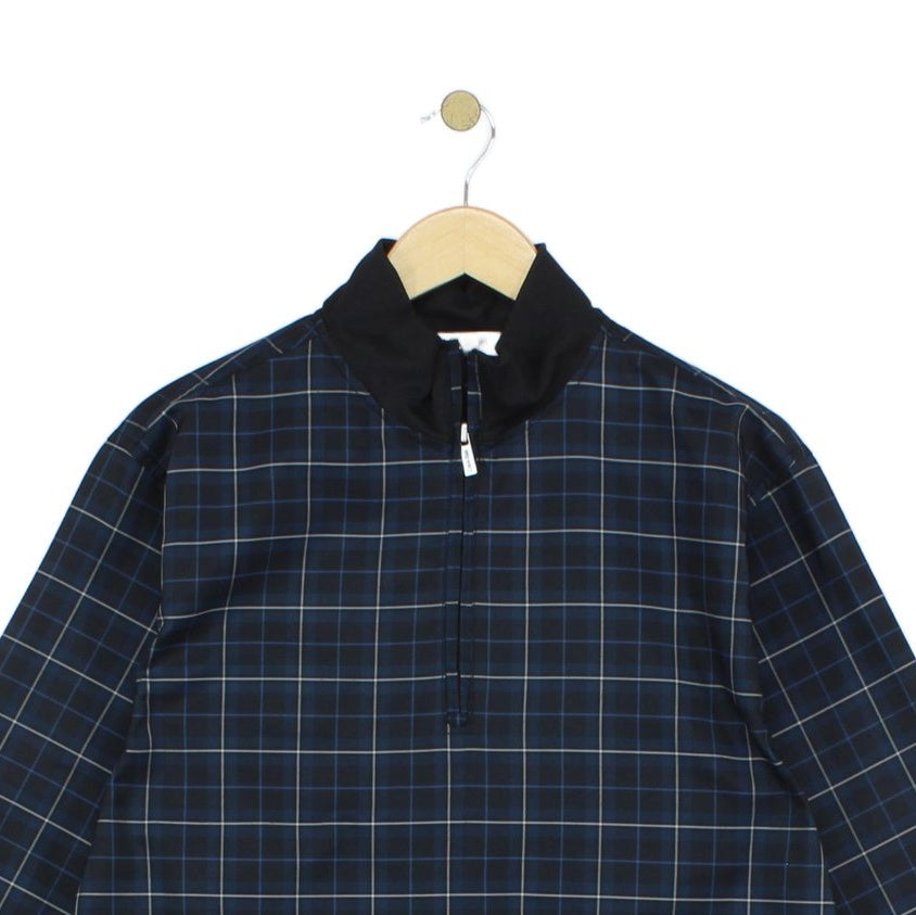 Mens Golf 1/4 Zip Jacket Plaid Lightweight