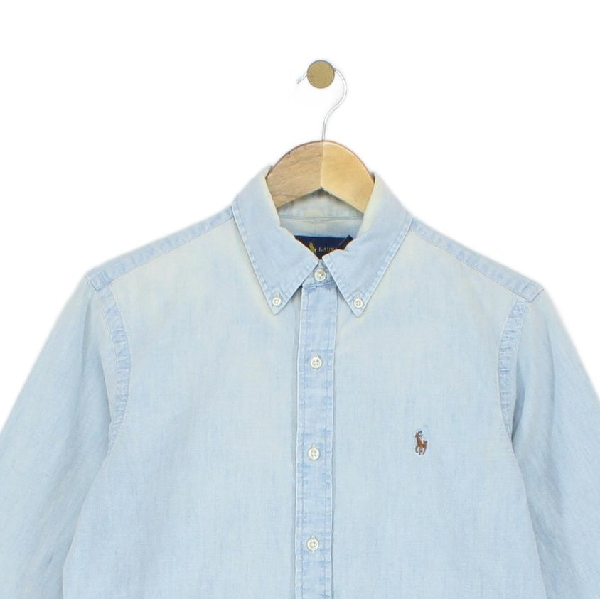 Mens Chambray Shirt Button Up Classic