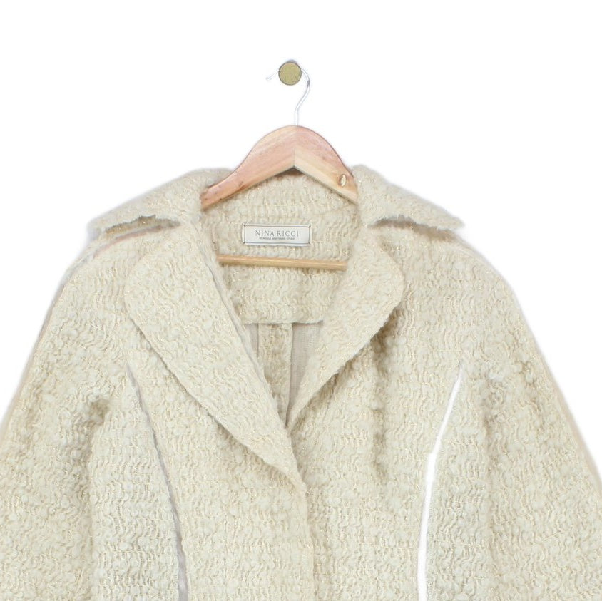 Womens Overcoat Long Textured Wool Blend