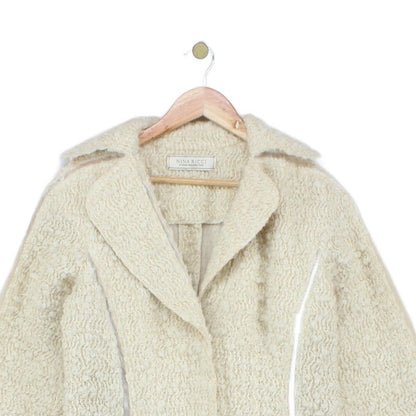 Womens Overcoat Long Textured Wool Blend