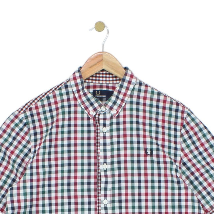 Mens Shirt Check Short Sleeve