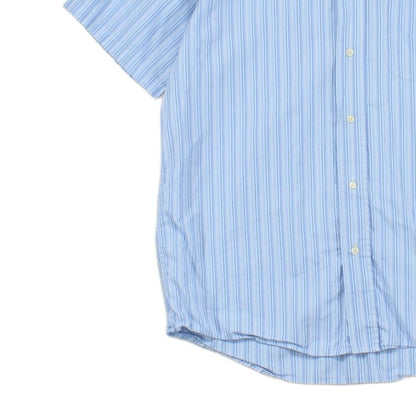 Mens Striped Shirt Short Sleeve Button Up
