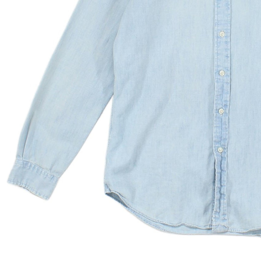 Mens Chambray Shirt Button Up Classic