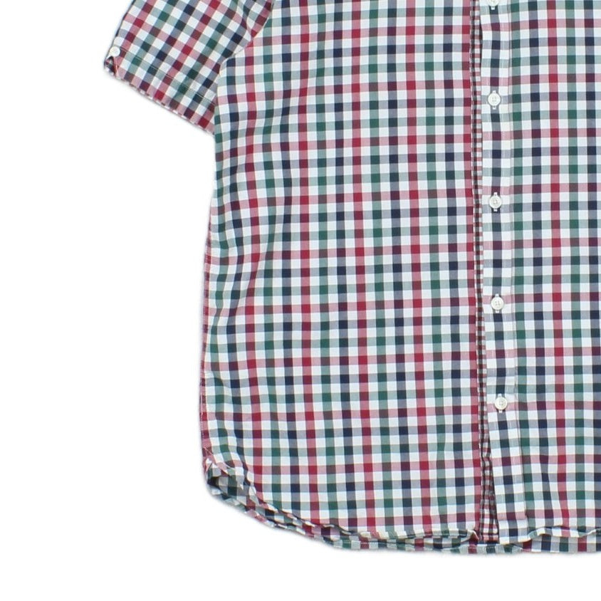 Mens Shirt Check Short Sleeve