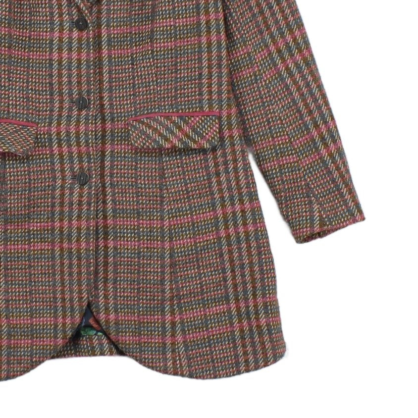 Womens Overcoat Plaid Check Wool Blend