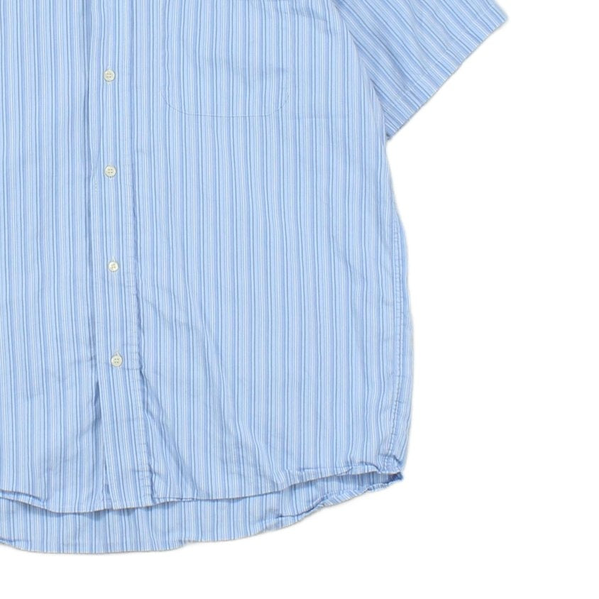 Mens Striped Shirt Short Sleeve Button Up