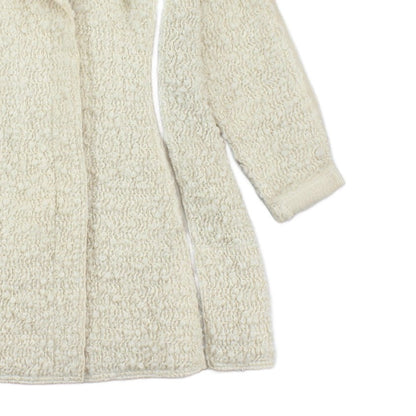 Womens Overcoat Long Textured Wool Blend