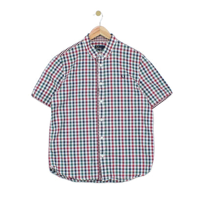 Mens Shirt Check Short Sleeve