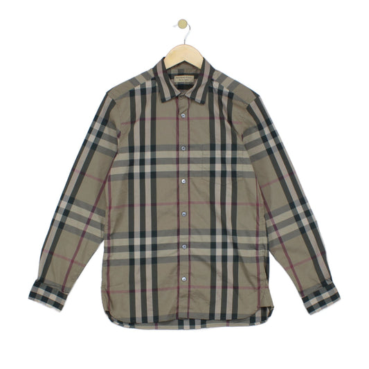 Mens Plaid Shirt Long Sleeve Stretch