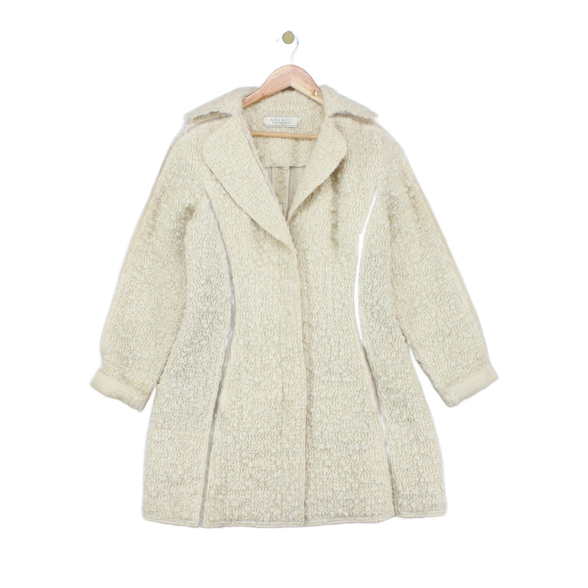 Womens Overcoat Long Textured Wool Blend