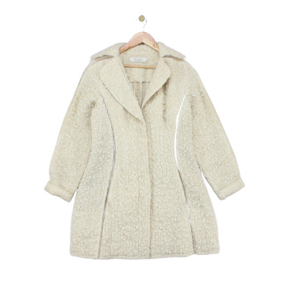 Womens Overcoat Long Textured Wool Blend
