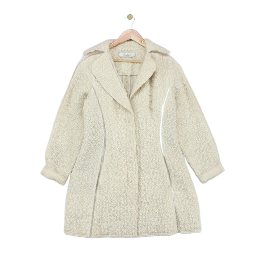 Womens Overcoat Long Textured Wool Blend