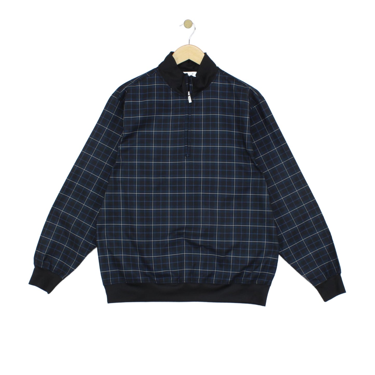 Mens Golf 1/4 Zip Jacket Plaid Lightweight