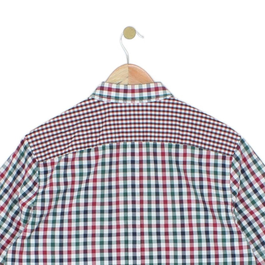 Mens Shirt Check Short Sleeve