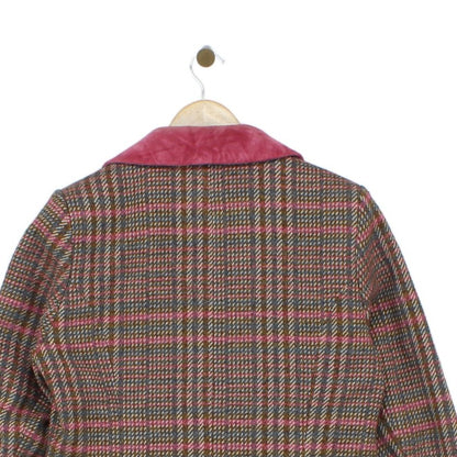 Womens Overcoat Plaid Check Wool Blend