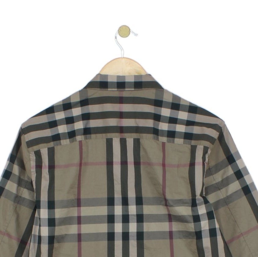 Mens Plaid Shirt Long Sleeve Stretch