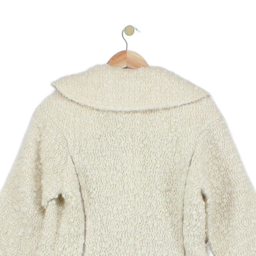 Womens Overcoat Long Textured Wool Blend
