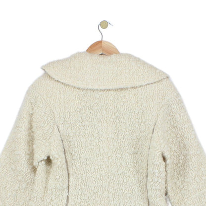 Womens Overcoat Long Textured Wool Blend
