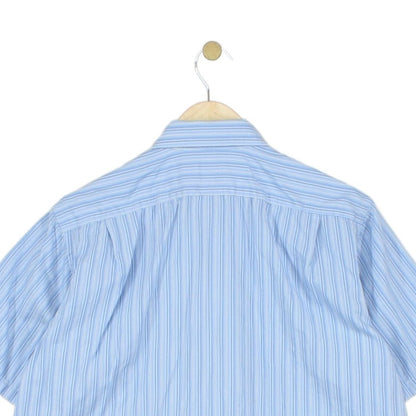 Mens Striped Shirt Short Sleeve Button Up