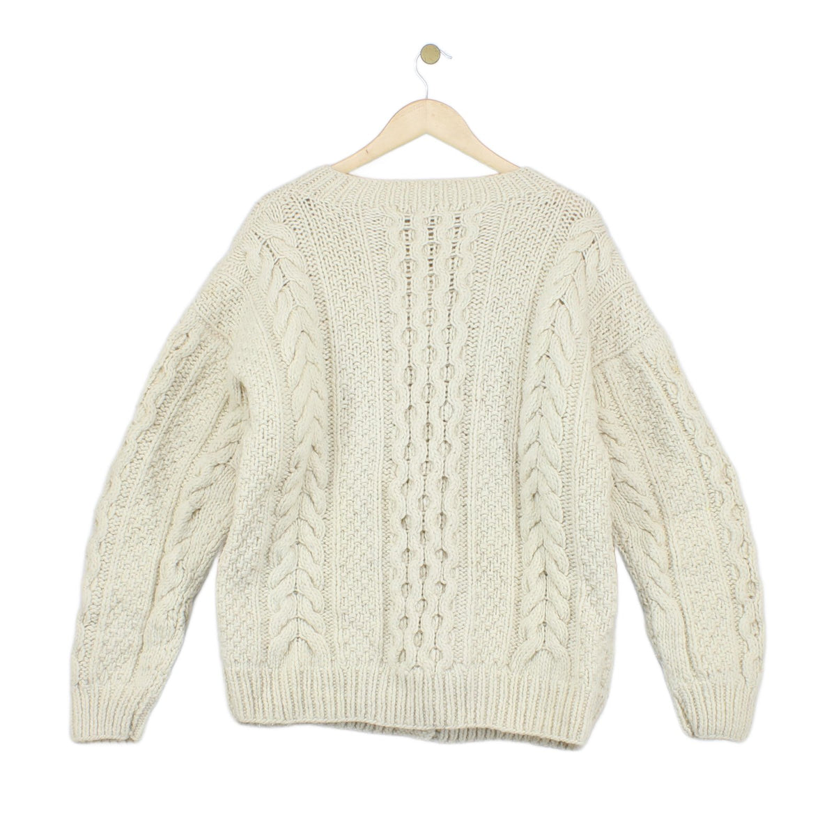 Womens Aran Knit Cardigan Cable Knit Button Up