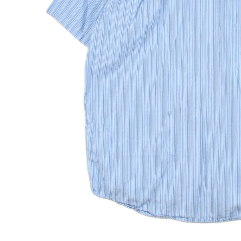 Mens Striped Shirt Short Sleeve Button Up