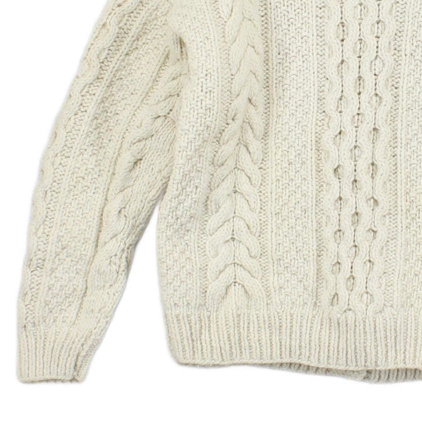 Womens Aran Knit Cardigan Cable Knit Button Up
