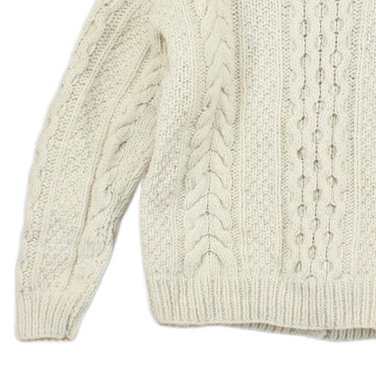 Womens Aran Knit Cardigan Cable Knit Button Up