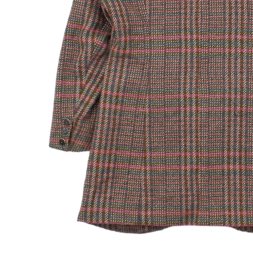 Womens Overcoat Plaid Check Wool Blend