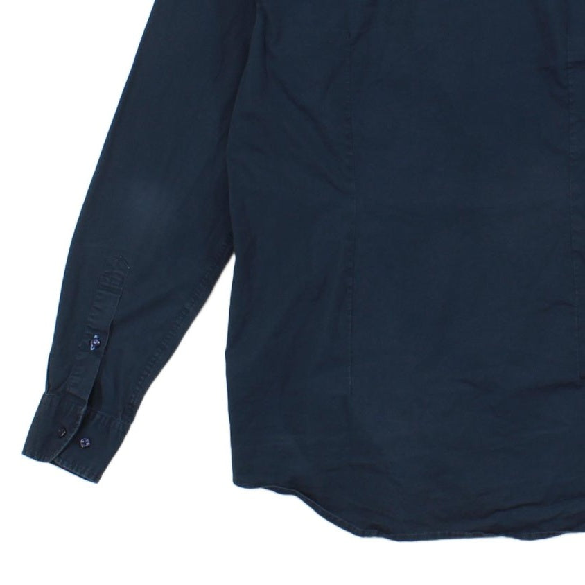 Mens Shirt Stretch Slim Fit Long Sleeve Button Up