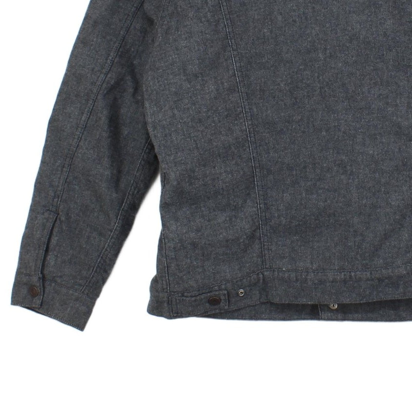 Mens Sherpa Denim Jacket Snap Button