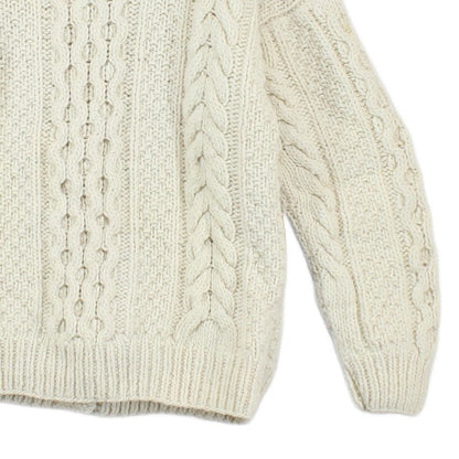 Womens Aran Knit Cardigan Cable Knit Button Up