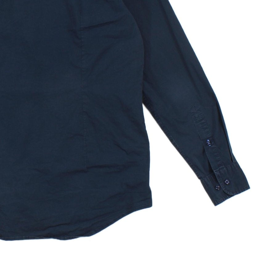 Mens Shirt Stretch Slim Fit Long Sleeve Button Up