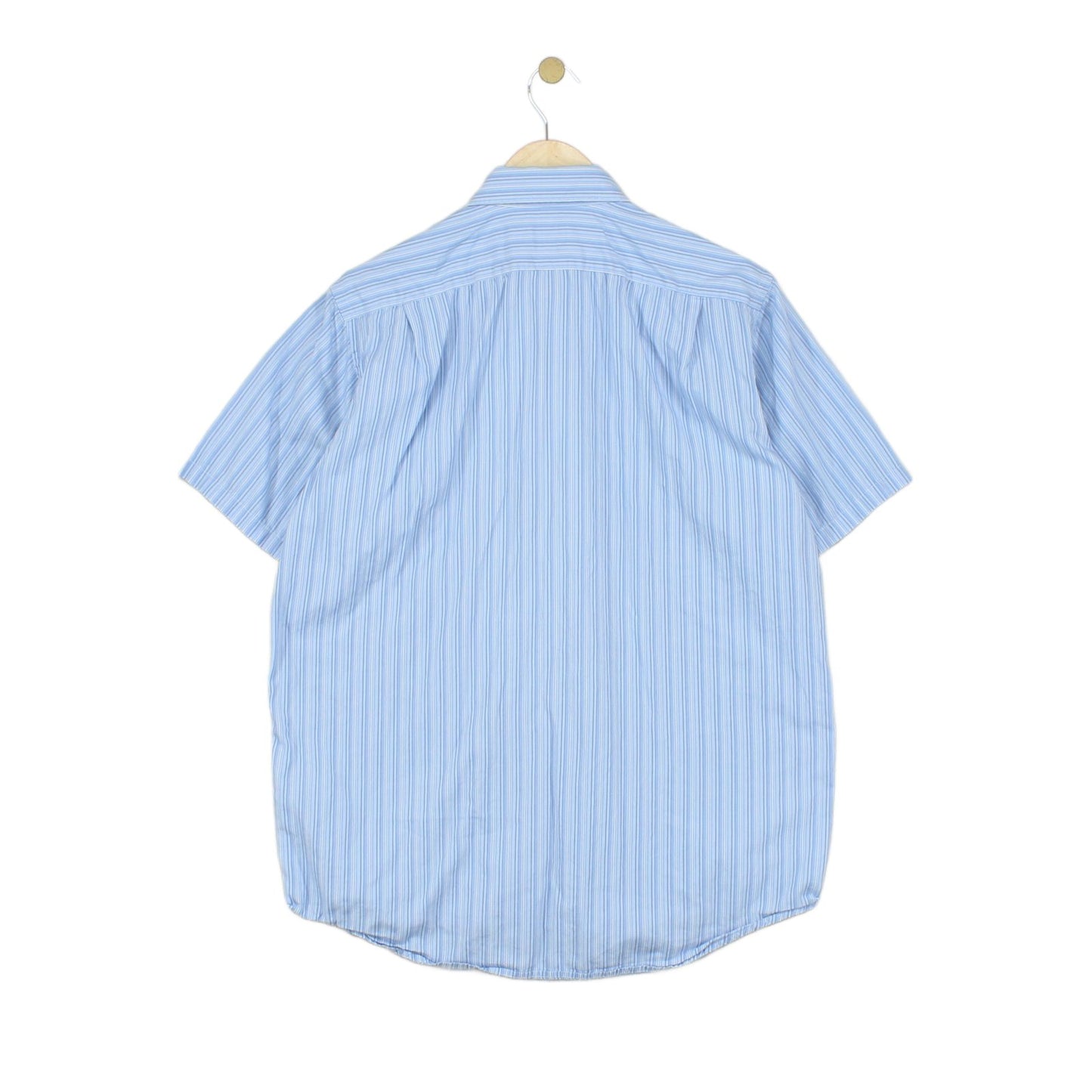 Mens Striped Shirt Short Sleeve Button Up