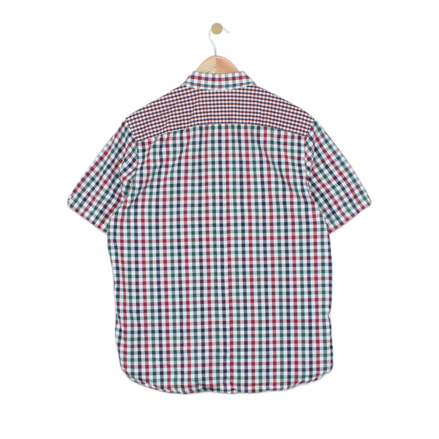 Mens Shirt Check Short Sleeve