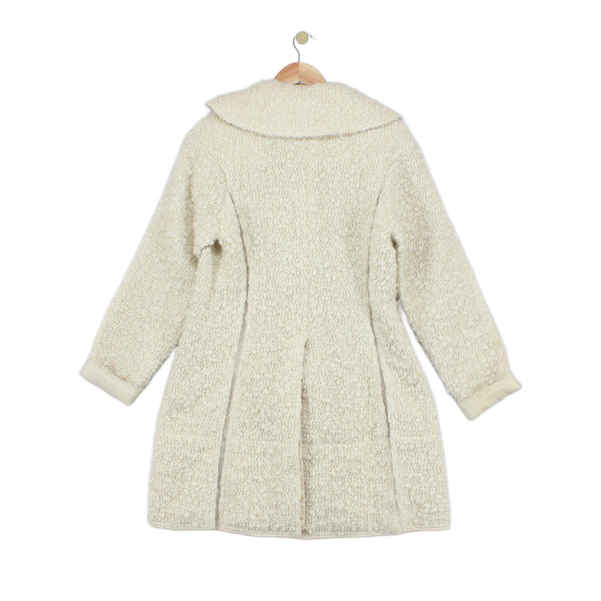 Womens Overcoat Long Textured Wool Blend