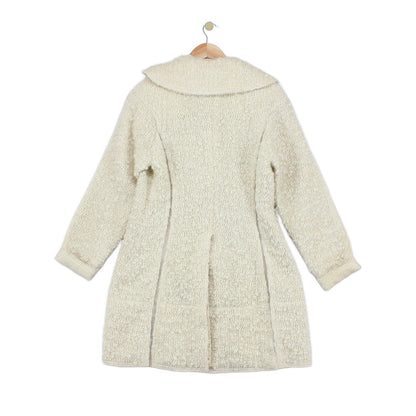 Womens Overcoat Long Textured Wool Blend